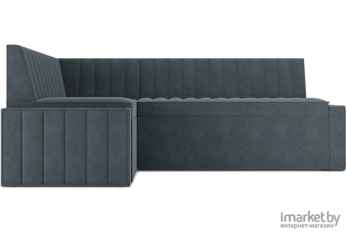 Кухонный диван Mebel-Ars Вермут 193х82 левый велюр серо-синий HB-178 26 (М11-20-5)
