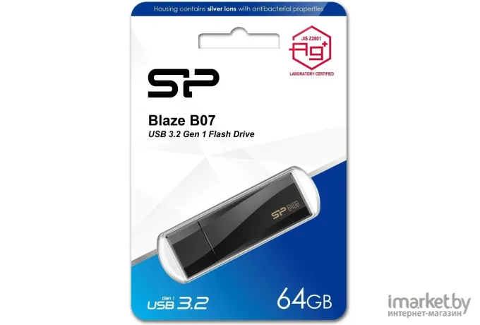 USB-Flash Silicon-Power Blaze B07 64GB Black (SP064GBUF3B07V1K)