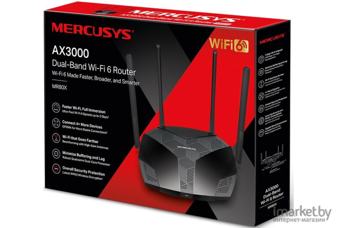 Wi-Fi роутер Mercusys MR80X AX3000