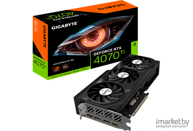 Видеокарта GigaByte GeForce RTX 4070 Ti Windforce OC 12GB RTL (GV-N407TWF3OC-12GD)