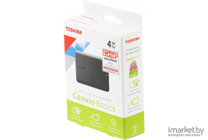 Внешний жесткий диск Toshiba Canvio Basics 4TB черный (HDTB540EK3CA)