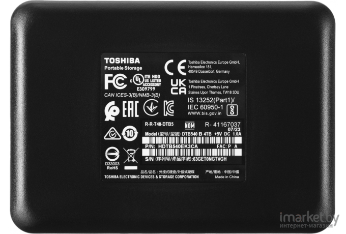 Внешний жесткий диск Toshiba Canvio Basics 4TB черный (HDTB540EK3CA)