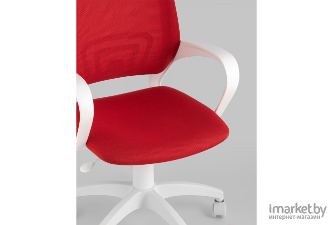 Офисное кресло TopChairs ST-Basic-W ткань красный/пластик белый (ST-BASIC-W/26-22)