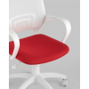 Офисное кресло TopChairs ST-Basic-W cетка/ткань белый/красный/белый пластик (ST-BASIC-W/WH/26-22)