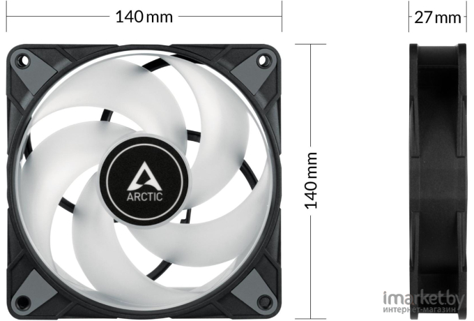 Вентилятор для корпуса Arctic Cooling P14 PWM PST A-RGB (ACFAN00257A)