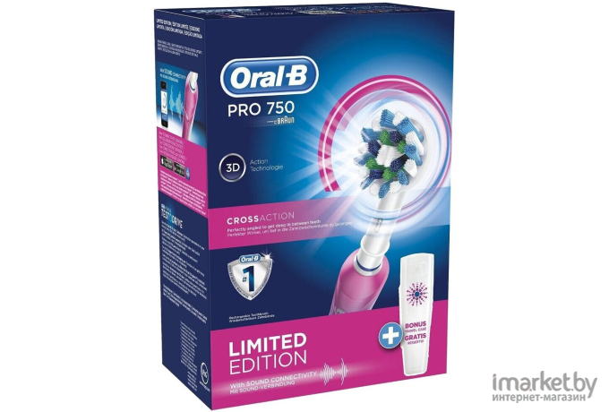 Электрическая зубная щетка Oral-B Pro 750 Cross Action c футляром Design Edition Black (D16.513.UX)