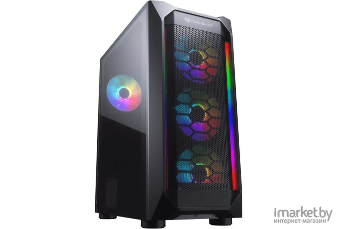 Корпус Cougar MX410 Mesh-G RGB ATX CGR-5VM6B-MESH-G-RGB без БП черный (385VM70.0004)