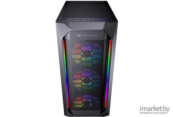 Корпус Cougar MX410 Mesh-G RGB ATX CGR-5VM6B-MESH-G-RGB без БП черный (385VM70.0004)