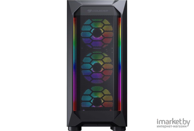 Корпус Cougar MX410 Mesh-G RGB ATX CGR-5VM6B-MESH-G-RGB без БП черный (385VM70.0004)