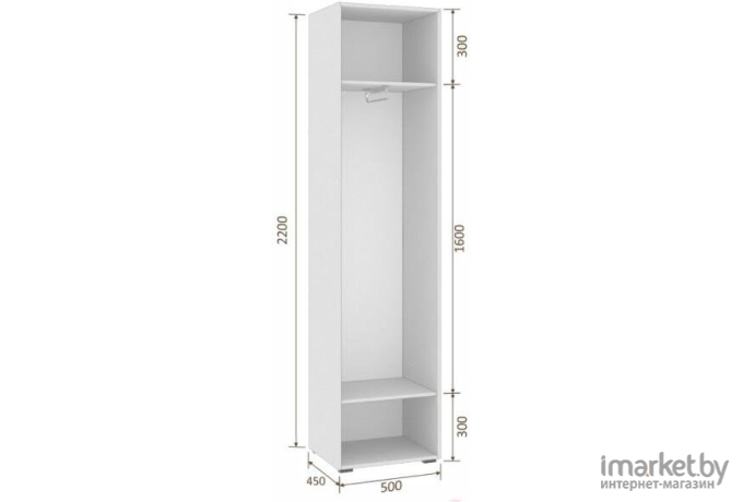 Шкаф для прихожей Кортекс мебель Лара ШП1-45 белый
