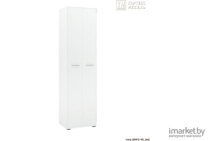 Шкаф для прихожей Кортекс мебель Лара ШП2-45 белый