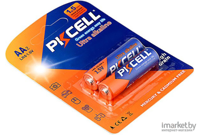 Батарейки PKCELL LR6-2B Alkaline AAx2шт блистер