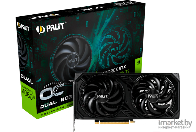 Видеокарта Palit GeForce RTX 4060 Ti Dual OC 8GB GDDR6 RTL (NE6406TT19P1-1060D)