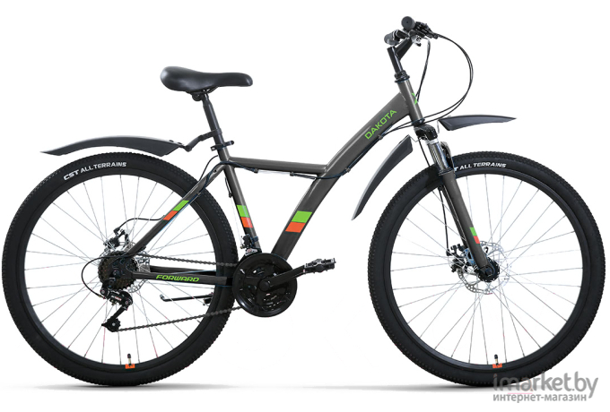 Велосипед Forward Dakota 1.0 26 р.16.5 2022 темно-серый/оранжевый (RBK22FW26598)