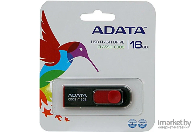 Накопитель USB-Flash (флешка) A-Data Classic C008 16GB Black/Red