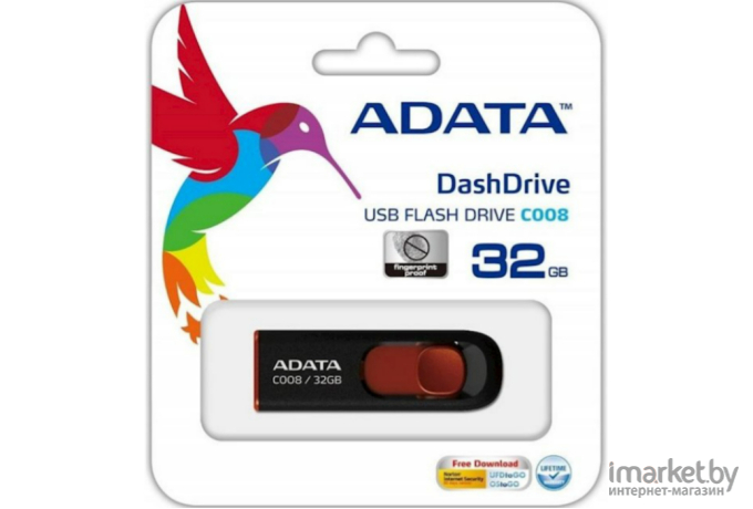 Накопитель USB-Flash (флешка) A-Data Classic C008 32GB Black/Red