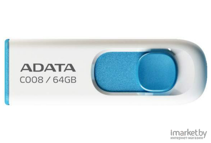 Накопитель USB-Flash (флешка) A-Data Classic C008 64GB White/Blue