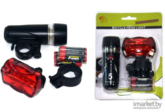 Набор фонарей для велосипеда Jingyi JY-808-11+JY-004T