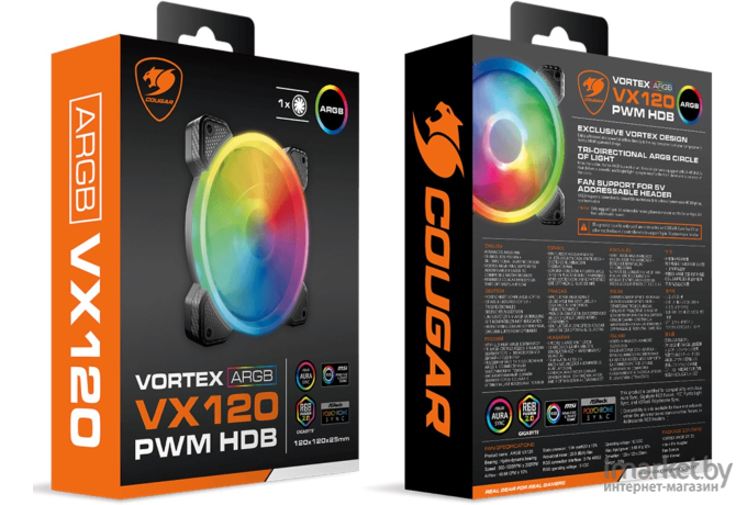 Вентилятор для корпуса Cougar Vortex VX120 (CF-VX12HB-RGB)