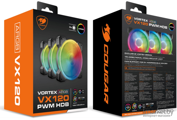 Вентилятор для корпуса Cougar Vortex VX120 (CF-VX12HB-RGB)