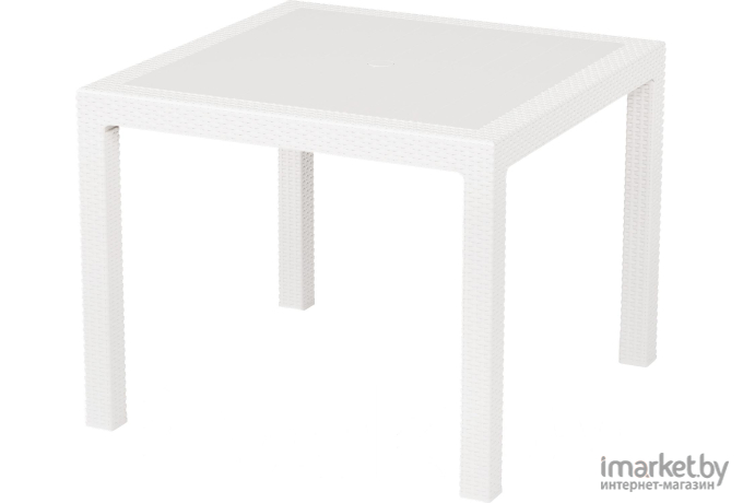 Садовый стол Альтернатива Ротанг-плюс 94х94 белый (М8693)