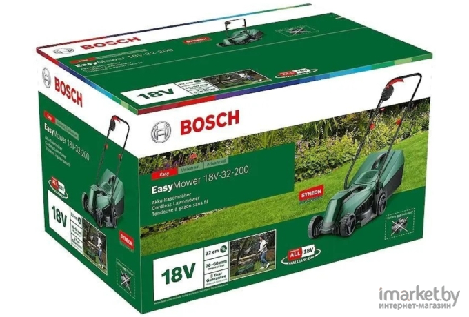 Газонокосилка аккумуляторная Bosch EasyMower 18V-32-200 (06008B9D00)