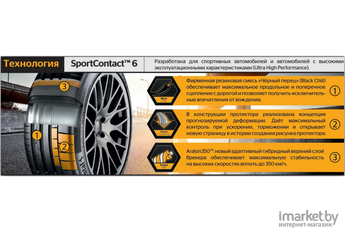 Автомобильные шины Continental ContiSportContact 6 ContiSilent 285/40R22 110Y