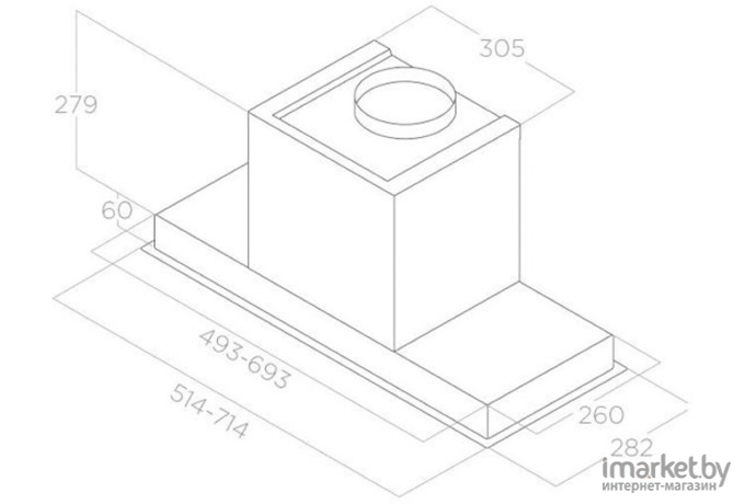 Кухонная вытяжка Elica Hidden Advance BL MAT/A/52