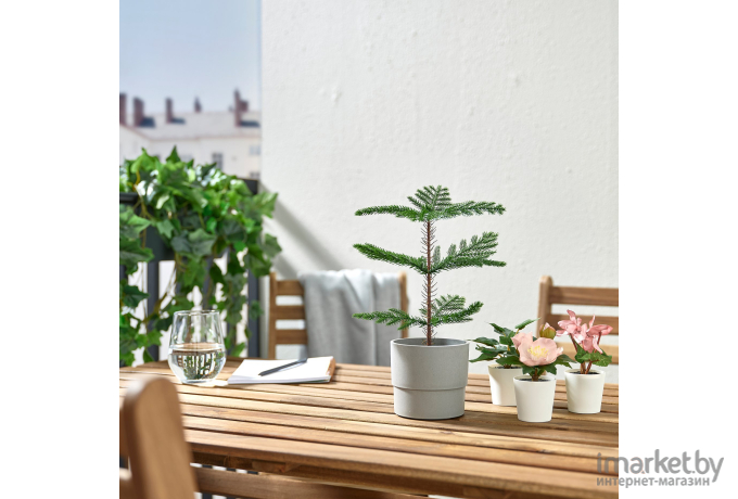 Набор искусственных растений IKEA Фейка зеленый/розовый 3шт (305.228.85)