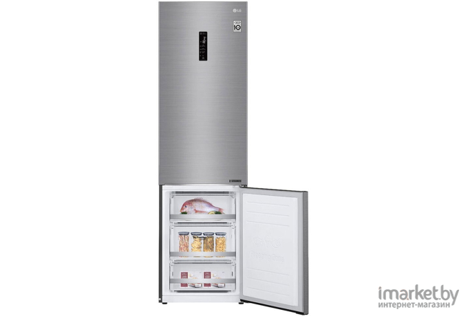 Холодильник LG GBB72PZDMN серебристый
