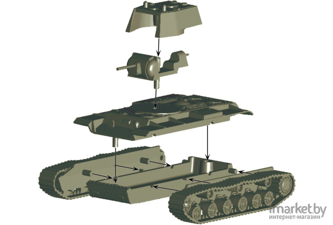 Сборная модель Звезда Советский танк КВ-1 с пушкой Ф32 (ZV-6190)