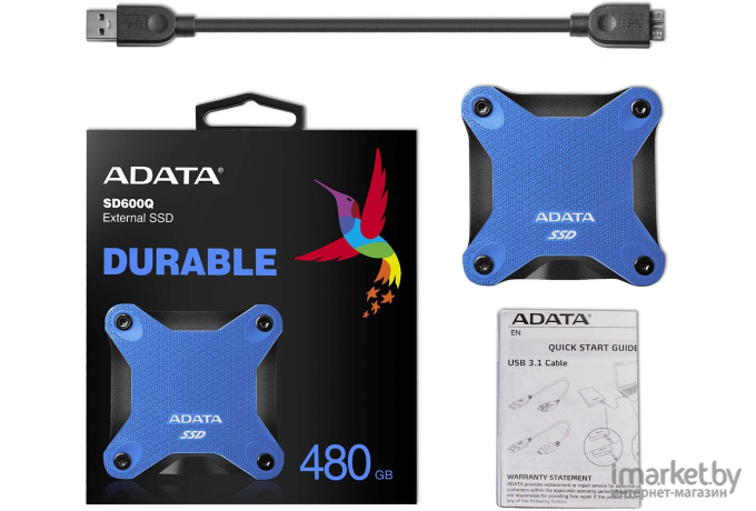 Внешний накопитель SSD A-Data SD600Q 480GB синий (ASD600Q-480GU31-CBL)