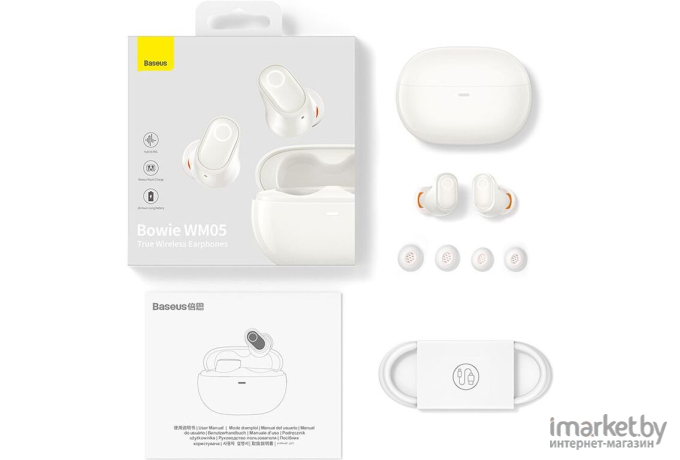 Наушники Baseus Bowie WM05 True Wireless Earphones Creamy-White (NGTW200002)