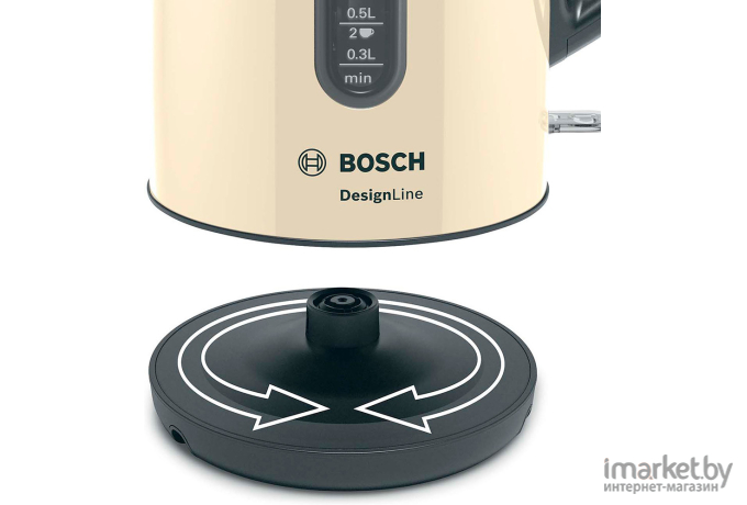 Электрочайник Bosch TWK4P437 бежевый/черный