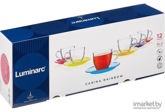 Чайный набор Luminarc Carine Rainbow N4217