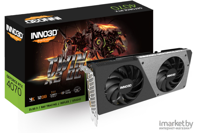 Видеокарта Inno3D RTX4070 Twin X2 OC 12GB GDDR6X (N40702-126XX-185252N)