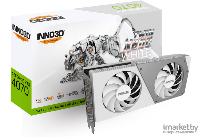 Видеокарта Inno3D RTX4070 Twin X2 OC White 12GB GDDR6X (N40702-126XX-185252W)