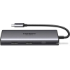 Док-станция UGREEN CM498-15852 USB-C to2*USB-A 3.0+USB-C 3.0+2*HDMI 8K@30Hz+PD port, Space Gray