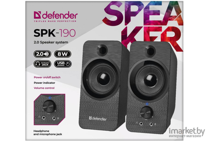 Мультимедиа акустика Defender SPK-190 Black (65190)