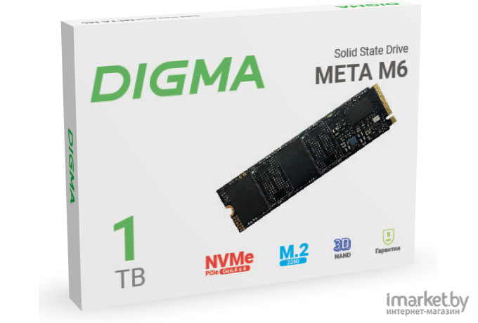 Жесткий диск (накопитель) SSD Digma PCI-E 4.0 x4 1Tb (DGSM4001TM63T)