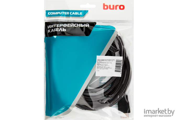 Кабель аудио-видео Buro HDMI (m)-HDMI (m) 3м черный (HDMI-V1.4-3MC)