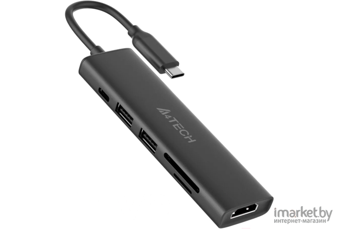 Разветвитель USB-C A4Tech DST-60C серый