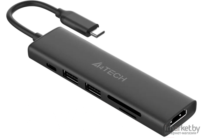 Разветвитель USB-C A4Tech DST-60C серый