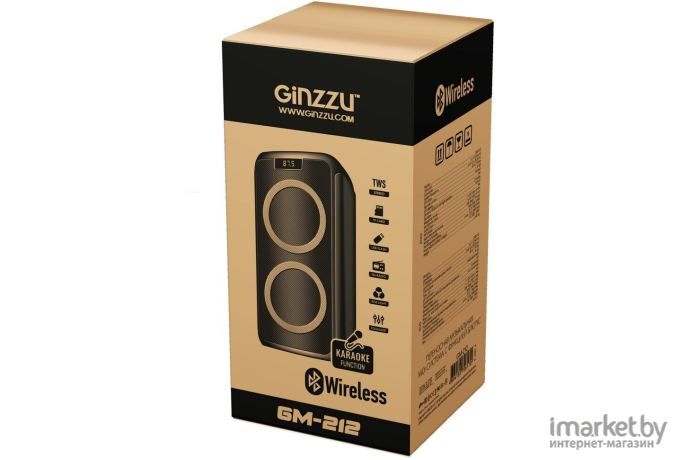 Колонка для вечеринок Ginzzu GM-212 (черный)