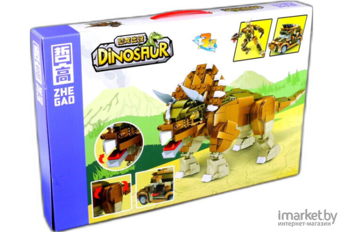 Конструктор Zhe Gao Dinosaur QL1743 Трицератопс 3 в 1