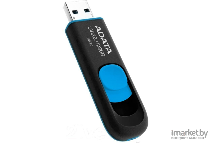 USB Flash A-Data DashDrive UV128 Black/Blue 128GB (AUV128-128G-RBE)