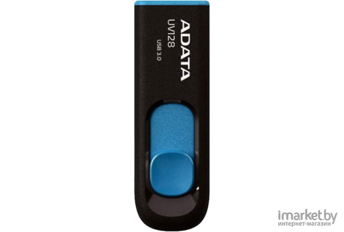 USB Flash A-Data DashDrive UV128 Black/Blue 64GB (AUV128-64G-RBE)