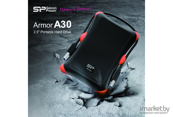 Внешний жесткий диск Silicon-Power Armor A30 1TB Black (SP010TBPHDA30S3K)