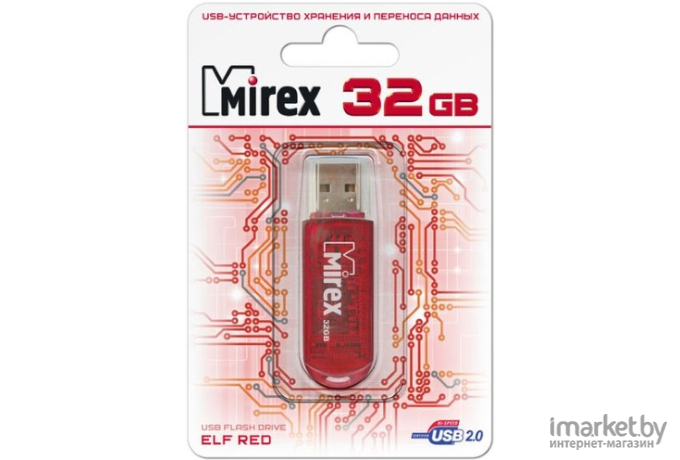 USB Flash Mirex ELF RED 32GB (13600-FMURDE32)