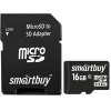 Карта памяти Smart Buy microSDHC (Class 10) 16 Гб + SD адаптер (SB16GBSDCL10-01)